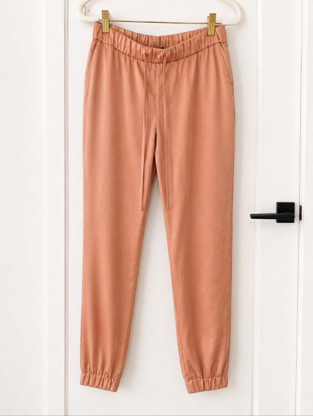 Banana Replublic Peach Satin Drawstring Joggers - Size 4